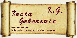 Kosta Gabarević vizit kartica